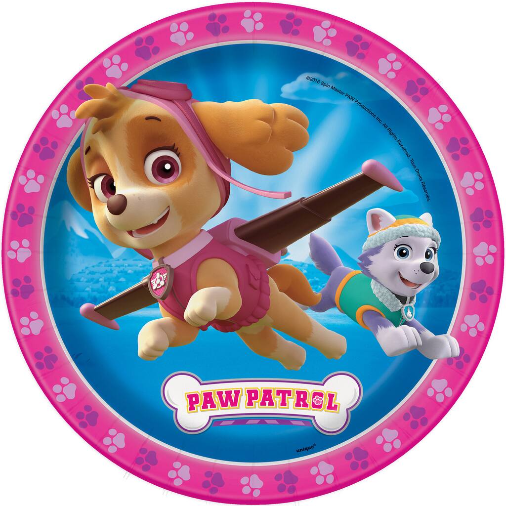 Girl PAW Patrol Paper Plates | PAW Patrol Girl Birthday Party ...